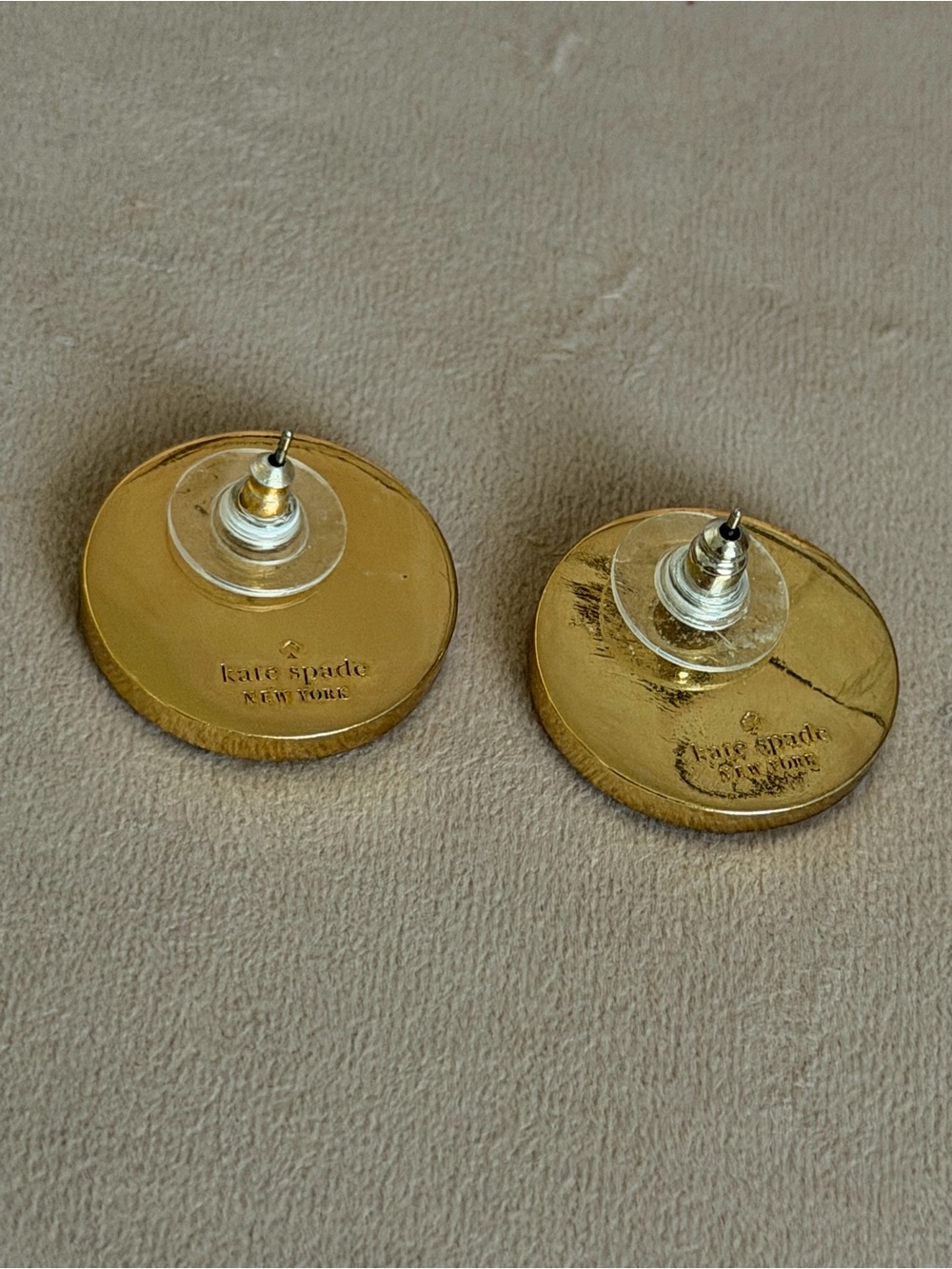 kate spade gold-tone brown round crystal stud earrings - Picture 9 of 11